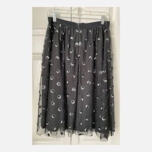 Ann Taylor Sequin Dot Tulle Party Skirt Gray Size M Fairy Balletcore NWT